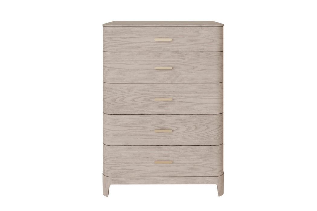 Zahra 5 Drawer Tall Chest Parisian Cream