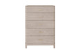 Zahra 5 Drawer Tall Chest Parisian Cream