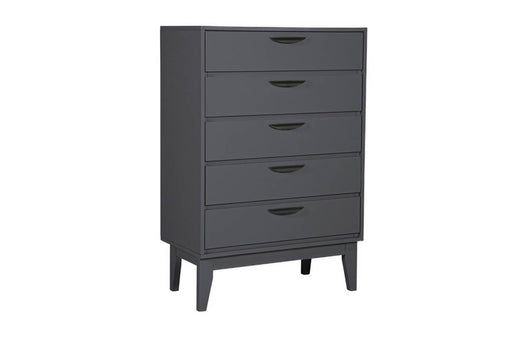 Luna Tall Chest 5 Drawer Dark Grey