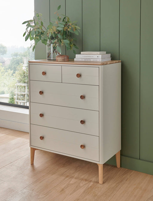 Marlow Medium 5 Drawer Chest of Drawers Taupe