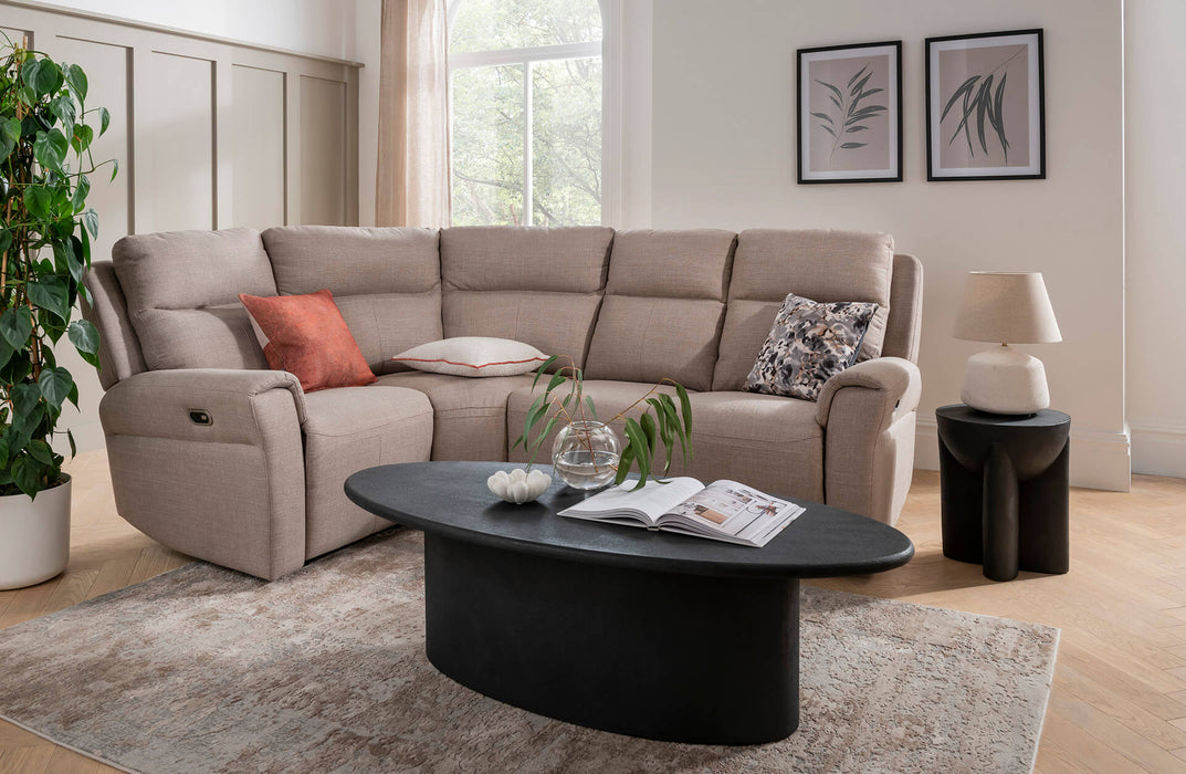 Russo Corner Group Electric Recliner (4pcs) -  Stone