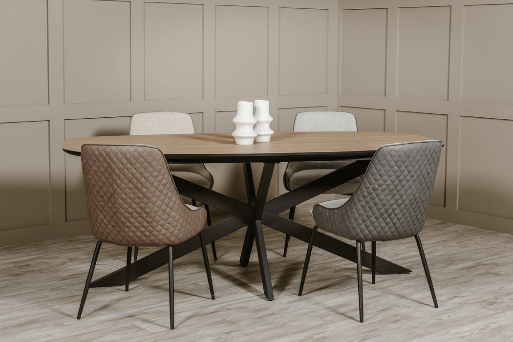 Sadia 1600 Oval Dining Table Smoke