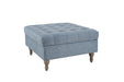 Abbott Button Top Storage Ottoman Blue