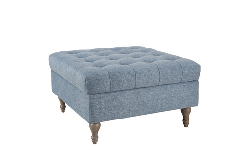 Abbott Button Top Storage Ottoman Blue