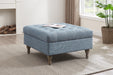 Abbott Button Top Storage Ottoman Blue