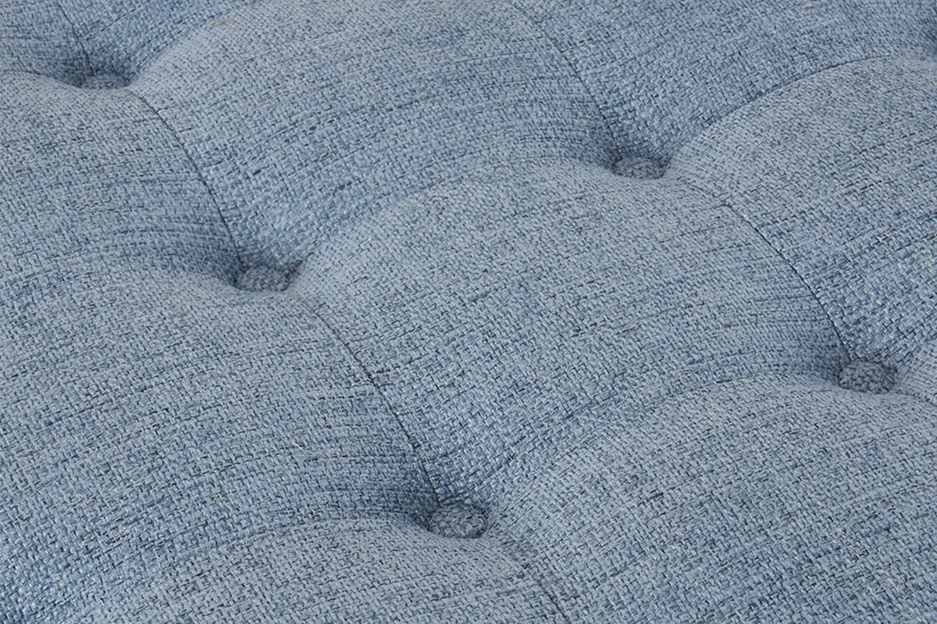 Abbott Button Top Storage Ottoman Blue