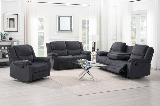 Klayton 3 Seater Manual Recliner Charcoal