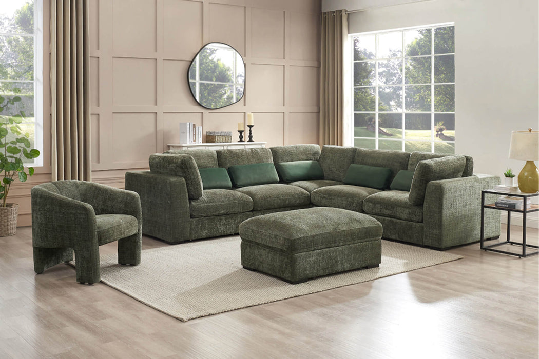 Humphrey Armless Sectional Green