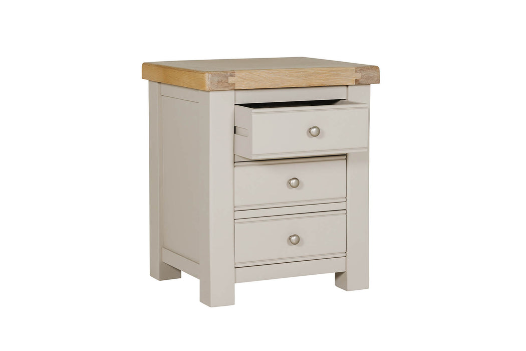 Doune 3 Drawer Bedside Table Taupe