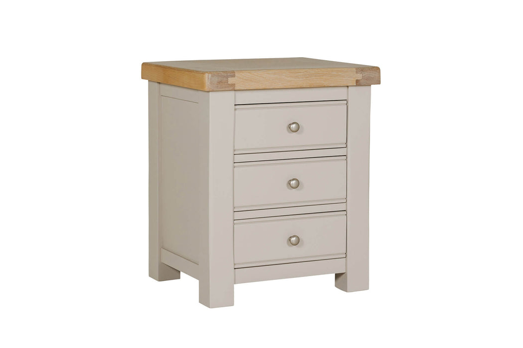 Doune 3 Drawer Bedside Table Taupe
