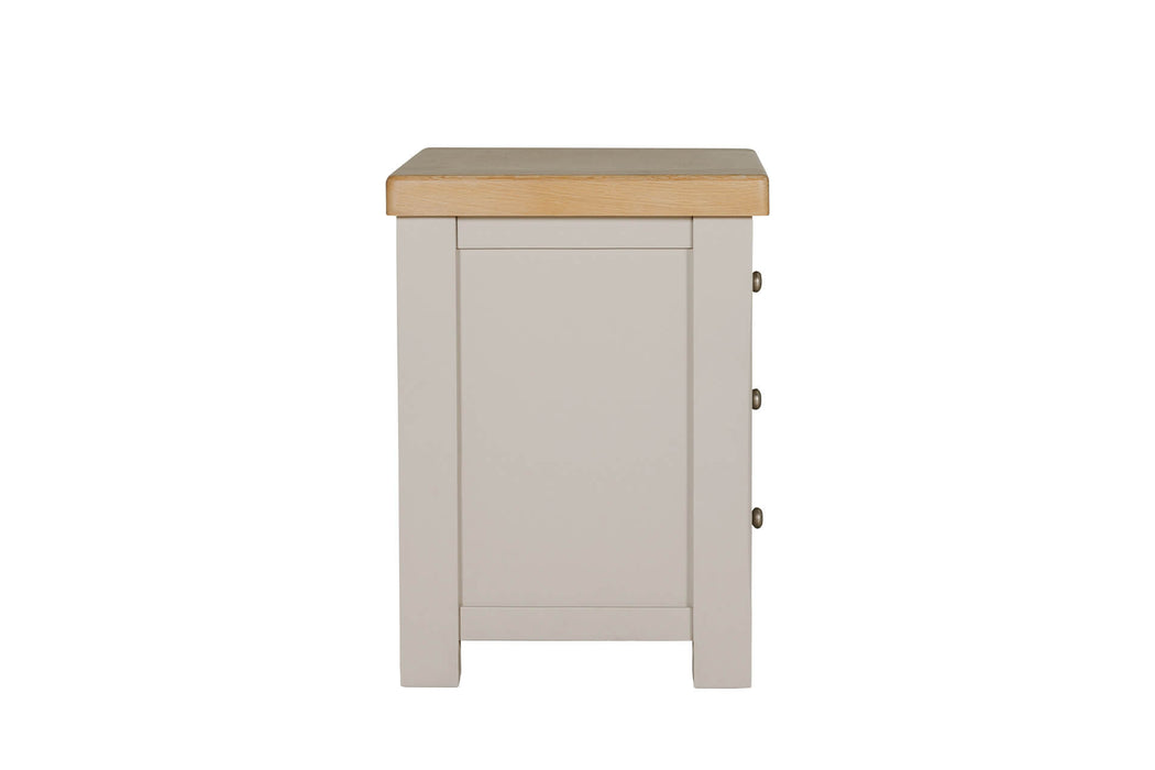 Doune 3 Drawer Bedside Table Taupe