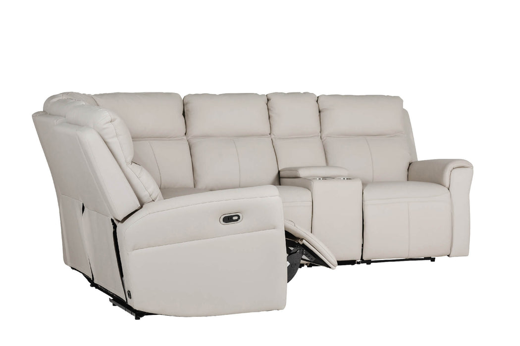 Russo Corner Group Electric Recliner (4pcs) -  Stone