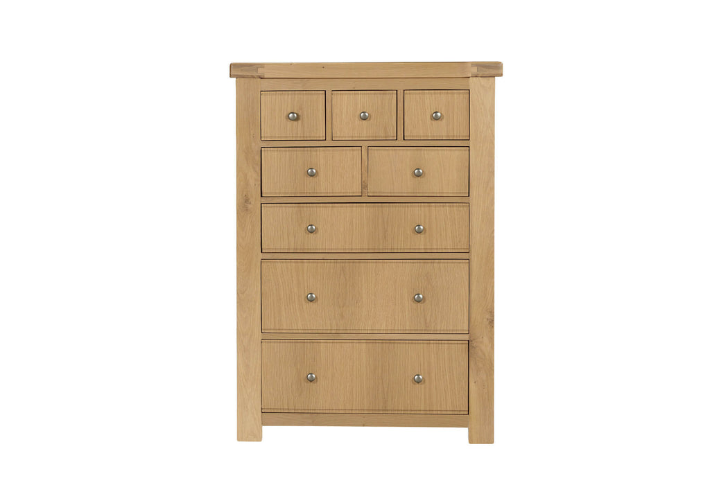 Delaney 8 Drawer Tall Chest Oak