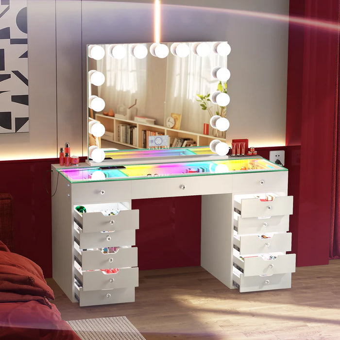Marilyn Vanity Mirror Pro Max with Eva Vanity Table