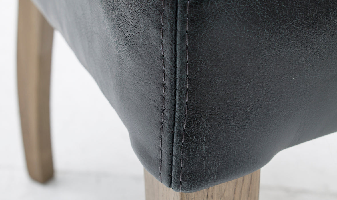 Duke Leather Dining Chair Ink Blue