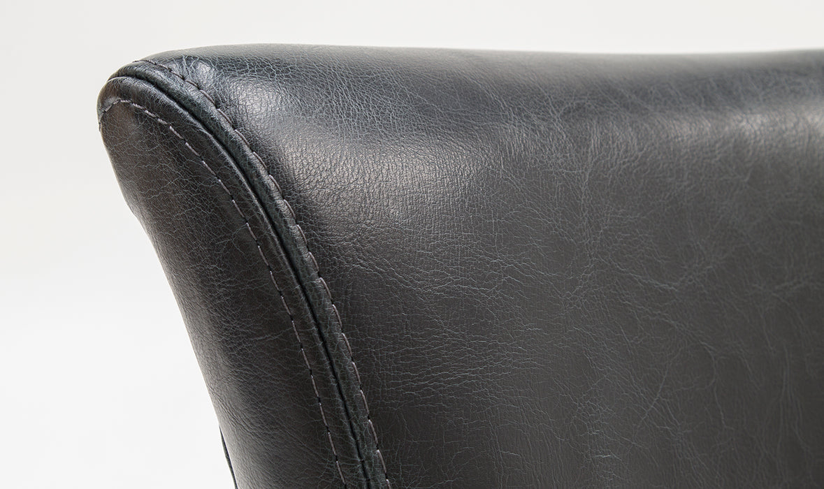 Duke Leather Dining Chair Ink Blue