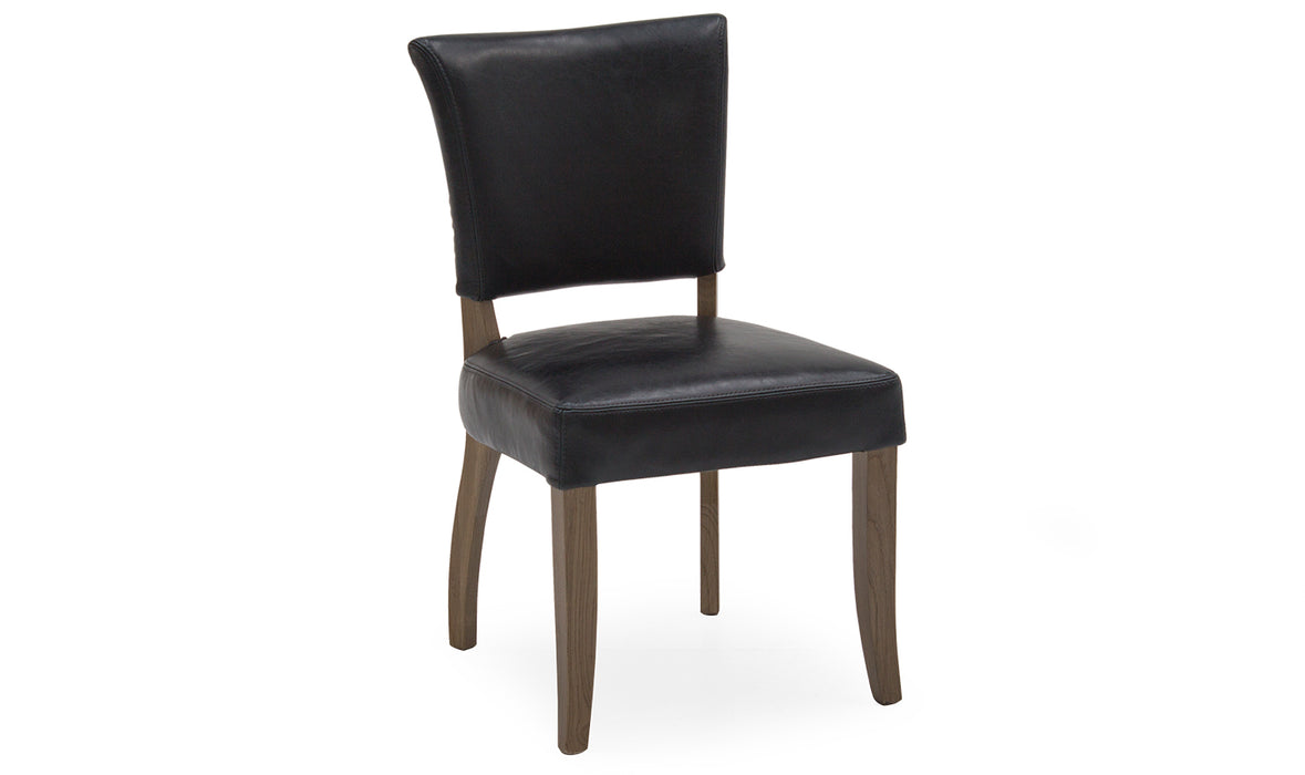 Duke Leather Dining Chair Ink Blue