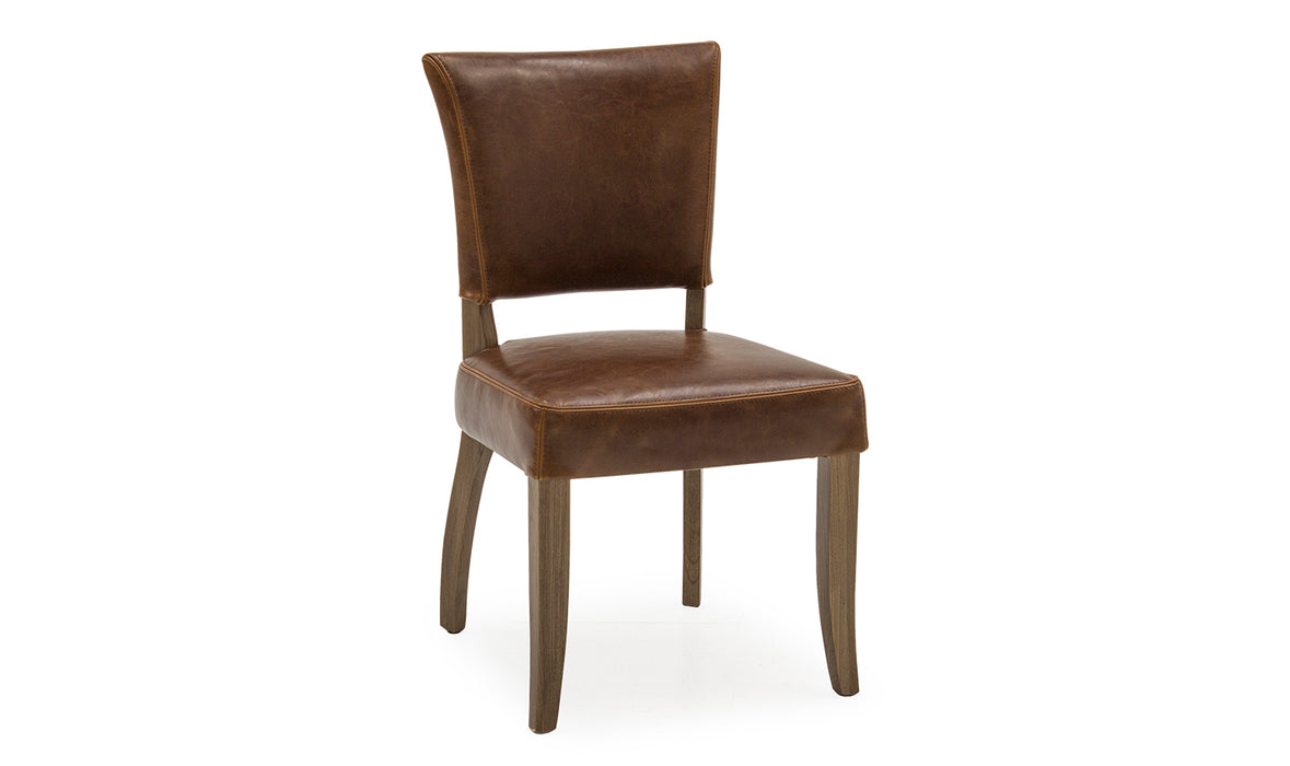 Duke Leather Dining Chair Ink Blue