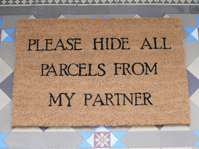 Please Hide All Parcels From My Partner Door Mat