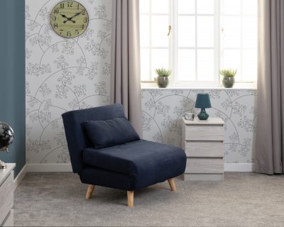 Astoria Chair Bed Navy Blue Fabric