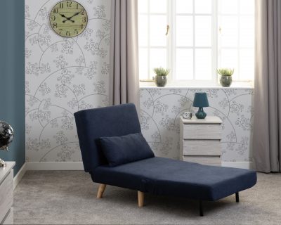 Astoria Chair Bed Navy Blue Fabric