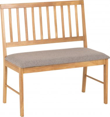 Austin Dining Bench Set (2 Chairs) Oak Effect/Grey Fabric