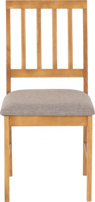 Austin Dining Bench Set (2 Chairs) Oak Effect/Grey Fabric