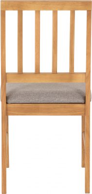 Austin Dining Bench Set (2 Chairs) Oak Effect/Grey Fabric