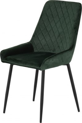 Athens Round Dining Set with Avery Chairs Concrete Effect/Black/Emerald Green Velvet