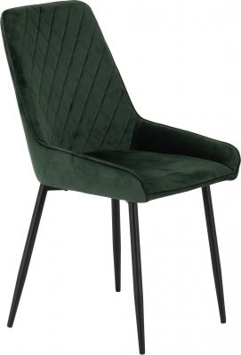 Athens Round Dining Set with Avery Chairs Concrete Effect/Black/Emerald Green Velvet