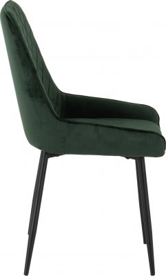 Athens Round Dining Set with Avery Chairs Concrete Effect/Black/Emerald Green Velvet