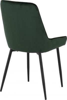 Athens Round Dining Set with Avery Chairs Concrete Effect/Black/Emerald Green Velvet