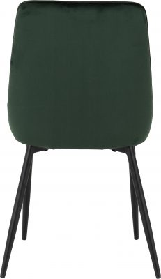 Athens Round Dining Set with Avery Chairs Concrete Effect/Black/Emerald Green Velvet