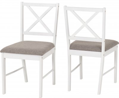 Balfour 1+4 Dining Set White/Oak Effect/Grey Fabric