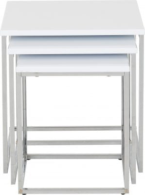 Charisma Nest Of Tables White Gloss/Chrome