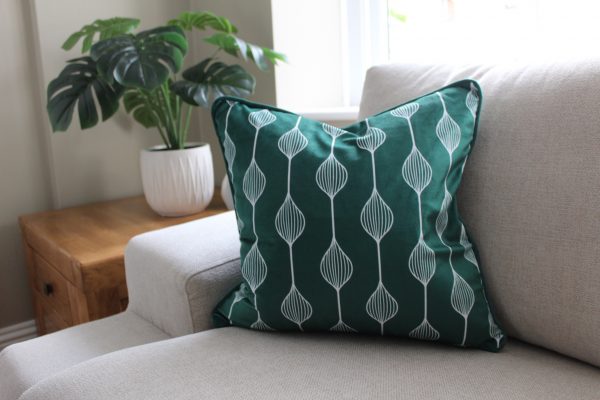 Chenille Spindle Cushion - Emerald