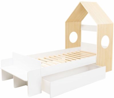 Cody 1 Drawer House Bed White/Pine Effect