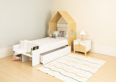 Cody 1 Drawer House Bed White/Pine Effect