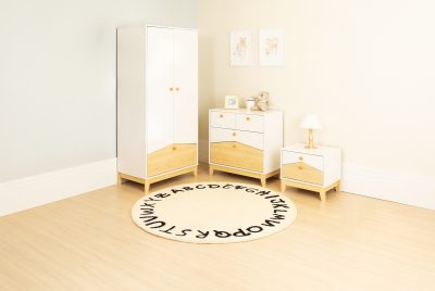 Cody 2 Drawer Bedside White/Pine Effect