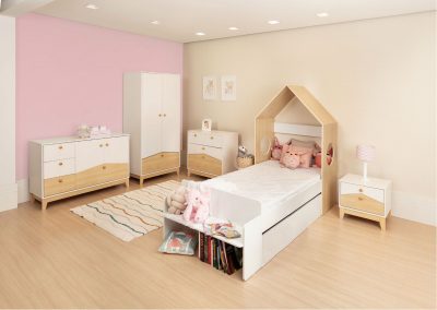 Cody 1 Drawer House Bed White/Pine Effect