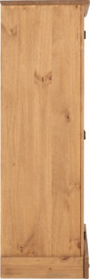 Corona 1 Door 4 Drawer Low Wardrobe Distressed Waxed Pine