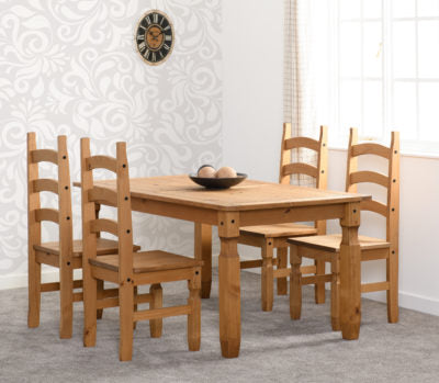 Corona 5' Dining Set Distressed Waxed Pine