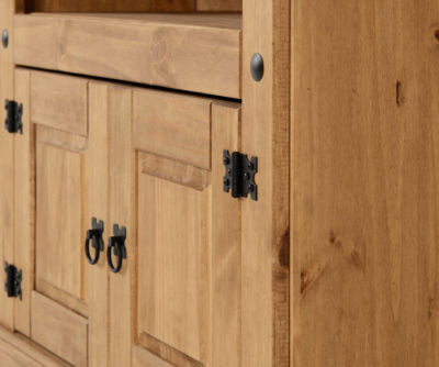 Corona Corner TV Cabinet Distressed Waxed Pine