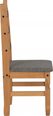 Corona Chair (Box of 2) Distressed Waxed Pine/Grey Fabric