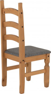 Corona Chair (Box of 2) Distressed Waxed Pine/Grey Fabric