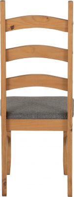 Corona Chair (Box of 2) Distressed Waxed Pine/Grey Fabric