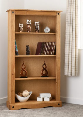 Corona Medium Bookcase Distressed Waxed Pine