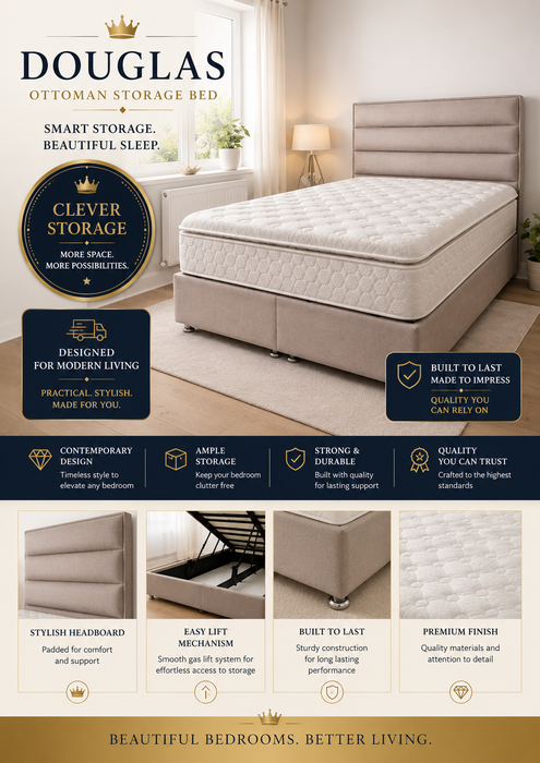 Douglas Gaslift Storage Bed — Elegant Ottoman Design