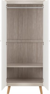 Dixie 2 Door Wardrobe Dusty Grey/White