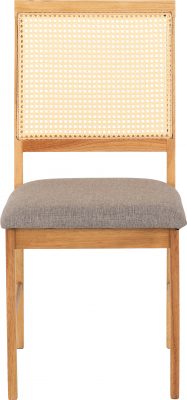 Ellis Chair (Box of 2) Oak Effect/Grey Fabric